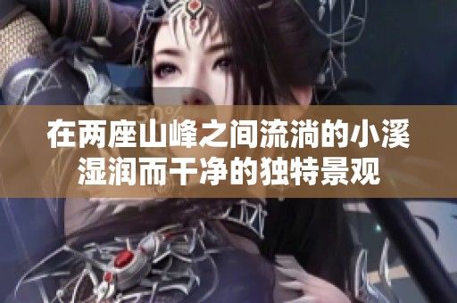 在两座山峰之间流淌的小溪湿润而干净的独特景观