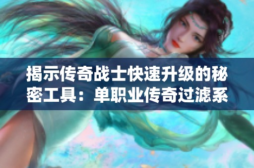 揭示传奇战士快速升级的秘密工具：单职业传奇过滤系统全解析