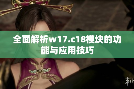 全面解析w17.c18模块的功能与应用技巧