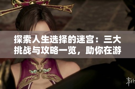 探索人生选择的迷宫：三大挑战与攻略一览，助你在游戏中找到最佳路径