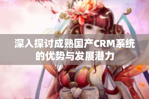 深入探讨成熟国产CRM系统的优势与发展潜力