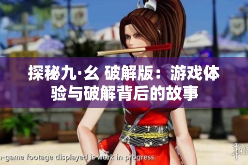 探秘九·幺 破解版：游戏体验与破解背后的故事