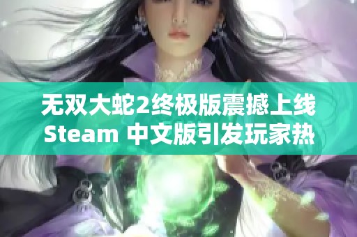 无双大蛇2终极版震撼上线Steam 中文版引发玩家热潮与期待