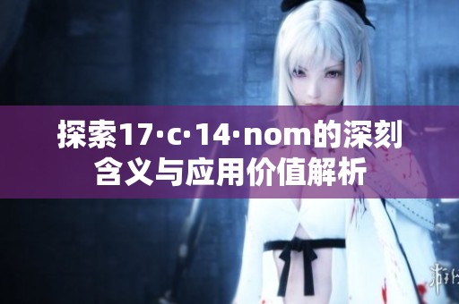 探索17·c·14·nom的深刻含义与应用价值解析