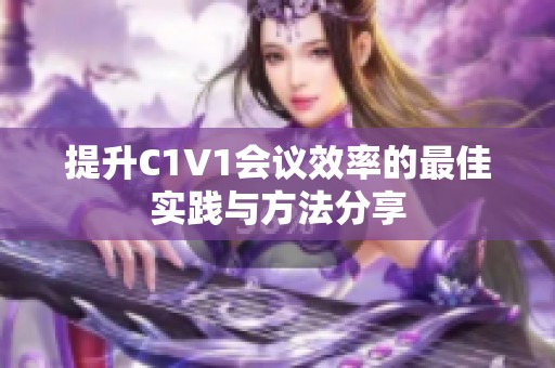 提升C1V1会议效率的最佳实践与方法分享