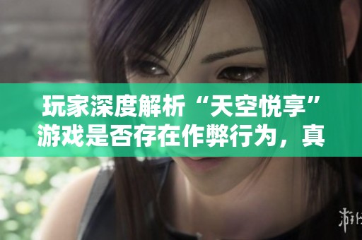 玩家深度解析“天空悦享”游戏是否存在作弊行为，真相揭晓