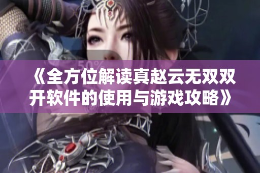 《全方位解读真赵云无双双开软件的使用与游戏攻略》