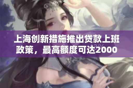 上海创新措施推出贷款上班政策，最高额度可达2000元