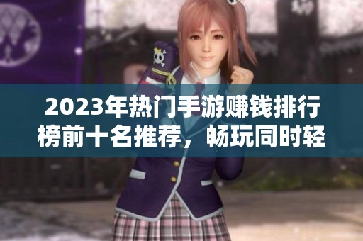 2023年热门手游赚钱排行榜前十名推荐，畅玩同时轻松赚取收益