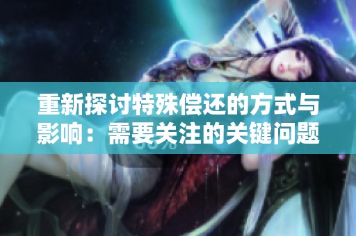 重新探讨特殊偿还的方式与影响：需要关注的关键问题