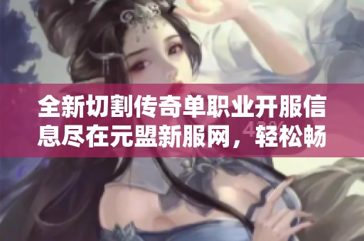 全新切割传奇单职业开服信息尽在元盟新服网，轻松畅玩！