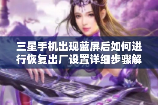 三星手机出现蓝屏后如何进行恢复出厂设置详细步骤解析