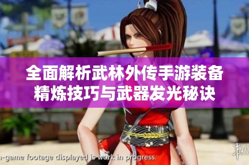全面解析武林外传手游装备精炼技巧与武器发光秘诀