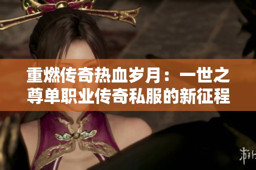 重燃传奇热血岁月：一世之尊单职业传奇私服的新征程与激情回忆