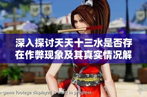 深入探讨天天十三水是否存在作弊现象及其真实情况解析