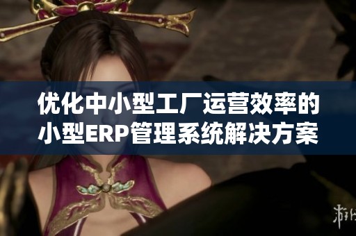 优化中小型工厂运营效率的小型ERP管理系统解决方案