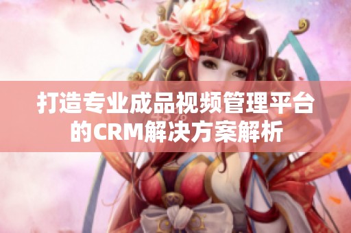 打造专业成品视频管理平台的CRM解决方案解析