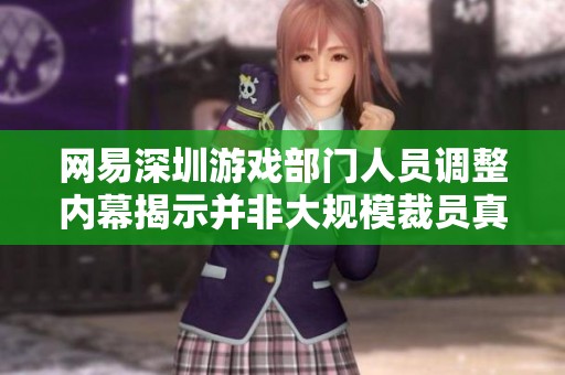 网易深圳游戏部门人员调整内幕揭示并非大规模裁员真相