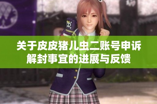 关于皮皮猪儿虫二账号申诉解封事宜的进展与反馈
