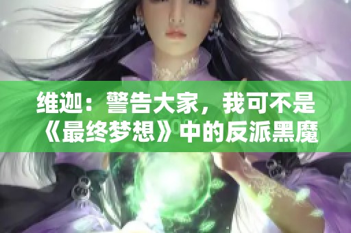 维迦：警告大家，我可不是《最终梦想》中的反派黑魔导士！