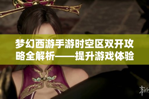 梦幻西游手游时空区双开攻略全解析——提升游戏体验的实用方法