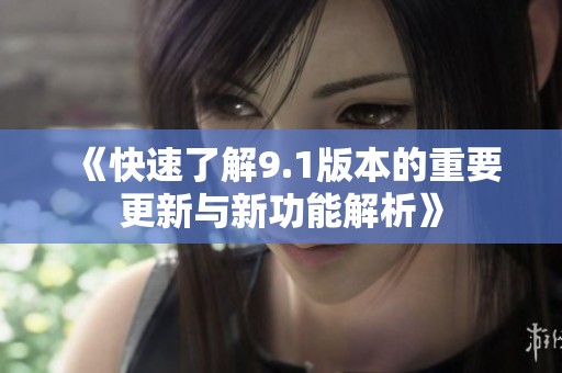 《快速了解9.1版本的重要更新与新功能解析》
