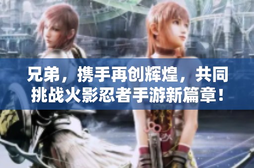 兄弟，携手再创辉煌，共同挑战火影忍者手游新篇章！