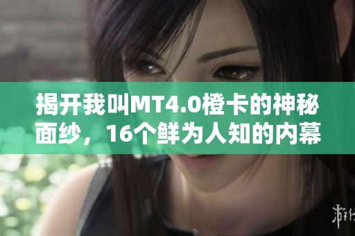 揭开我叫MT4.0橙卡的神秘面纱，16个鲜为人知的内幕揭秘