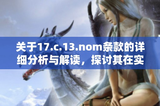 关于17.c.13.nom条款的详细分析与解读，探讨其在实际应用中的重要性与影响因素