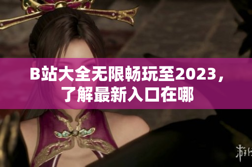 B站大全无限畅玩至2023，了解最新入口在哪