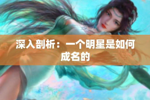 深入剖析：一个明星是如何成名的