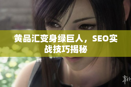 黄品汇变身绿巨人，SEO实战技巧揭秘