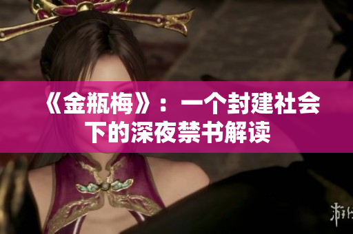 《金瓶梅》：一个封建社会下的深夜禁书解读
