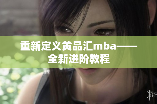 重新定义黄品汇mba——全新进阶教程